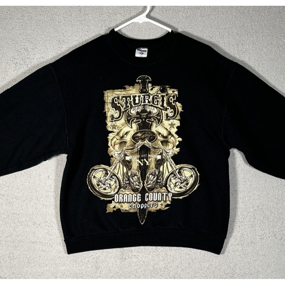 Jerzees Sturgis Black Hills Orange County Choppers Sweatshirt Mens Medium Black